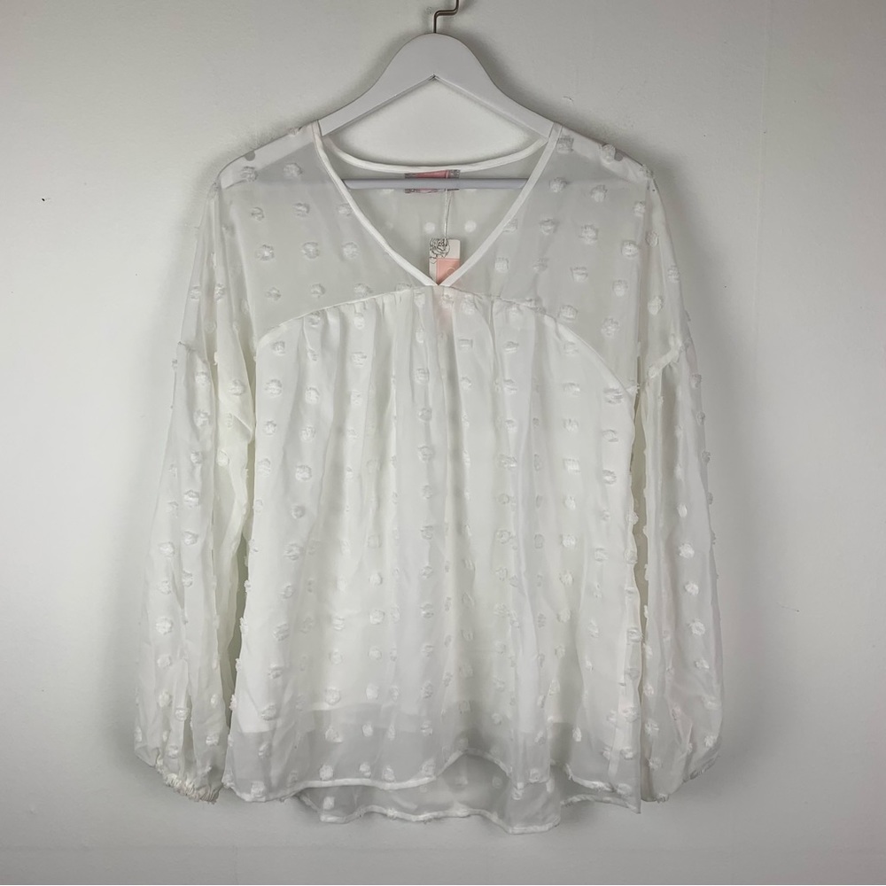 C+D+M Babydoll Blouse Top Large NWT